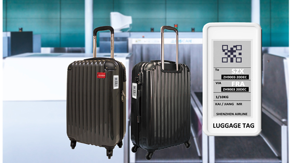Batteryless E-ink Aviation Luggage tag